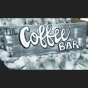 Cute Coffee Bar Wood Sign.